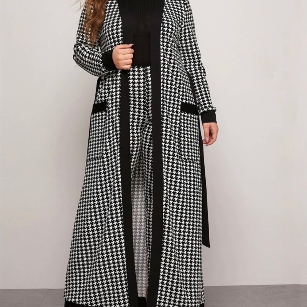 Houndstooth Pant Duster Suit